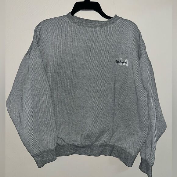 VTG 90s FOTL Boss America Embroidered Pullover Crewneck Sweatshirt Faded L - Picture 1 of 4